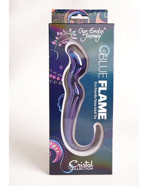 Cristal Blue Flame Curved Glass Dildo - Purple | Shop Lowest Prices at fonlove.shop
