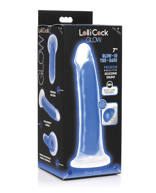 Curve Toys Lollicock 7" Glow In The Dark Silicone Dildo - Blue | Shop Lowest Prices at fonlove.shop