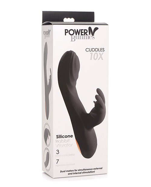 Curve Toys Power Bunnies Cuddles 10x Silicone Rabbit Vibrator - Black | Shop Lowest Prices at fonlove.shop