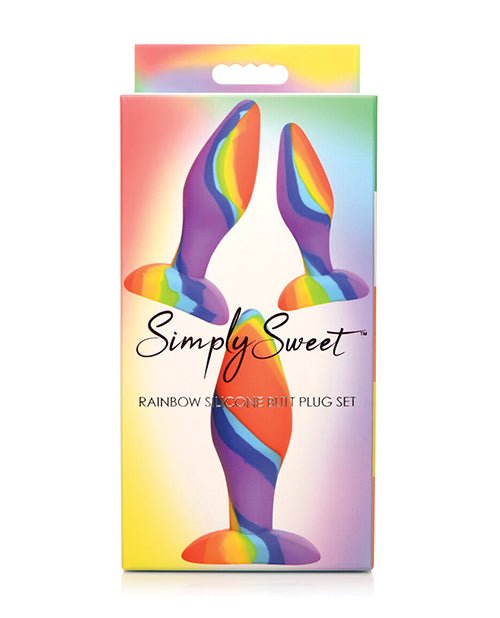 Curve Toys Simply Sweet Rainbow Silicone Butt Plug Set | Shop Lowest Prices at fonlove.shop