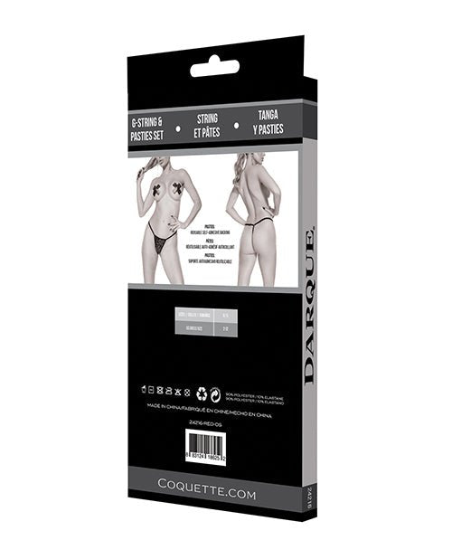 Darque Pasties w/G - String - Red/Black O/S | Shop Lowest Prices at fonlove.shop