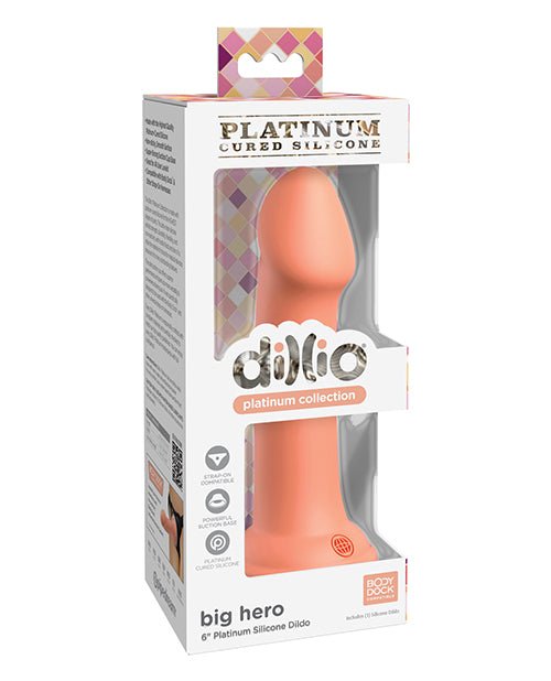 Dillio Platinum 6" Big Hero Silicone Dildo - Peach | Shop Lowest Prices at fonlove.shop