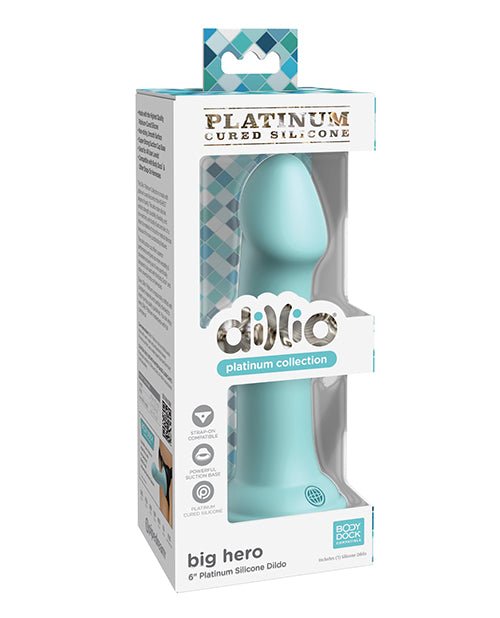 Dillio Platinum 6" Big Hero Silicone Dildo - Teal | Shop Lowest Prices at fonlove.shop