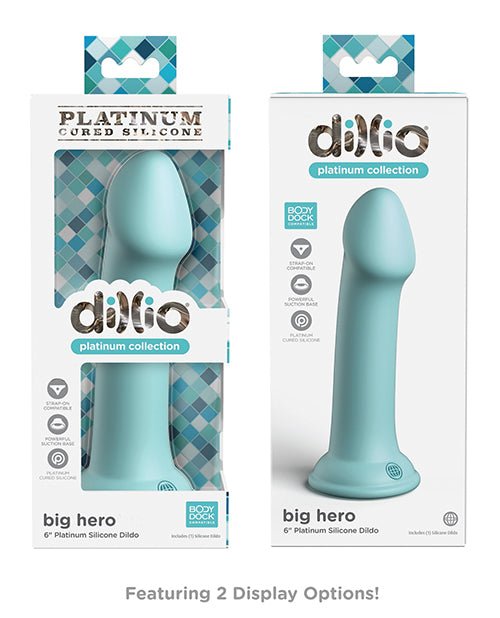 Dillio Platinum 6" Big Hero Silicone Dildo - Teal | Shop Lowest Prices at fonlove.shop