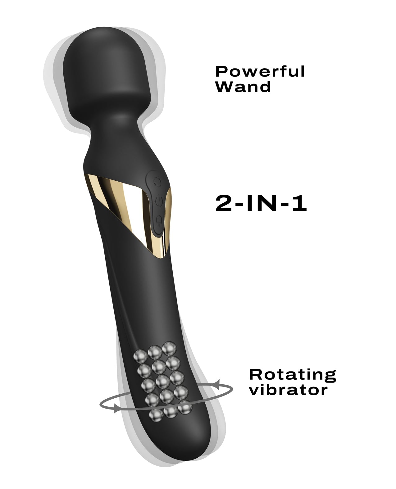 Dorcel Dual Orgasms Wand - Black/Gold | Shop Lowest Prices at fonlove.shop