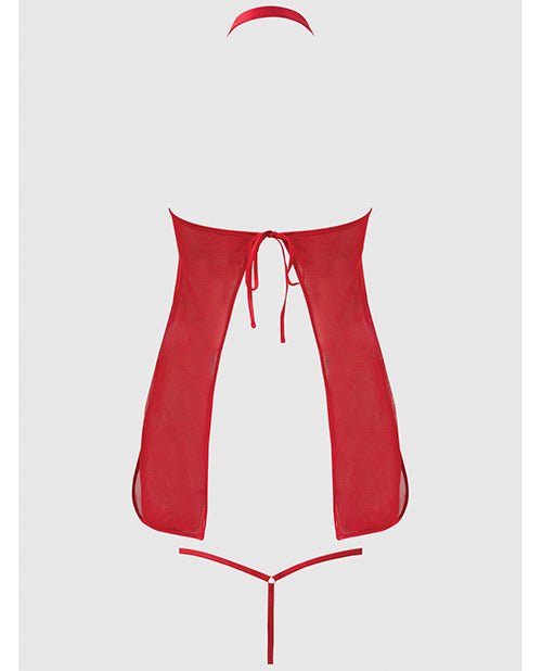 Dragon Mesh & Applique Chemise w/G - String 2 pc Set - Red SM | Shop Lowest Prices at fonlove.shop