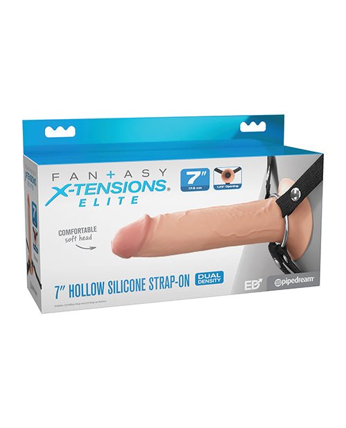 Fantasy X - Tensions Elite 7" Silicone Hollow Strap - on - Light | Shop Lowest Prices at fonlove.shop