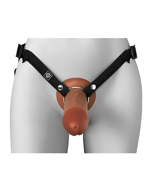 Fantasy X - Tensions Elite 8" Silicone Hollow Strap - on w/Harness - Brown | Shop Lowest Prices at fonlove.shop