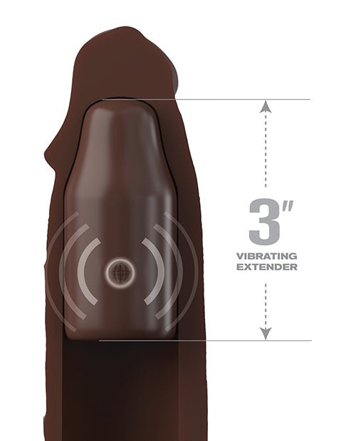 Fantasy X - tensions Elite 9" Sleeve Vibrating 3" Plug w/Remote - Brown | Shop Lowest Prices at fonlove.shop