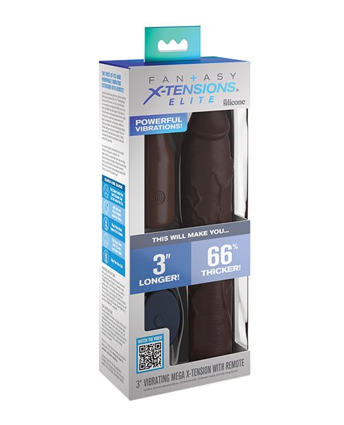 Fantasy X - tensions Elite 9" Sleeve Vibrating 3" Plug w/Remote - Brown | Shop Lowest Prices at fonlove.shop
