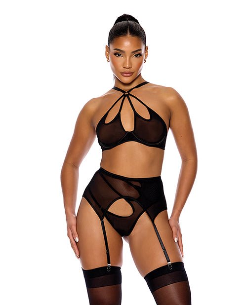 Feeling Butterflies Mesh Halterneck Bra with Garter & Panty | Shop Lowest Prices at fonlove.shop