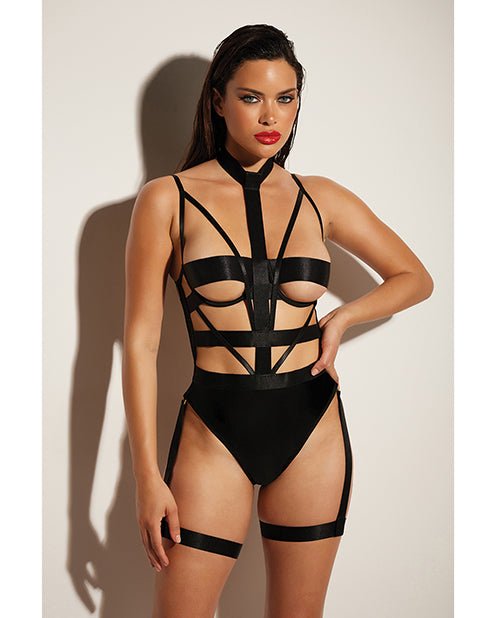 Fetish Lethal Underwire Peek A Boo Vinyl Teddy W/choker Black | Shop Lowest Prices at fonlove.shop