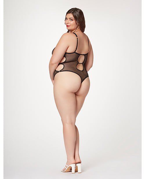 Fishnet Strappy High Cut Leg Teddy Black 3X/4X | Shop Lowest Prices at fonlove.shop