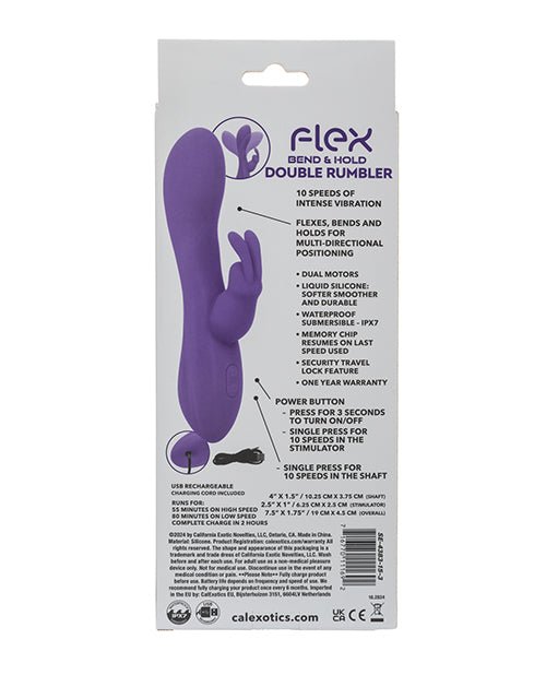 Flex Bend & Hold Double Rumbler Rabbit Massager - Purple | Shop Lowest Prices at fonlove.shop