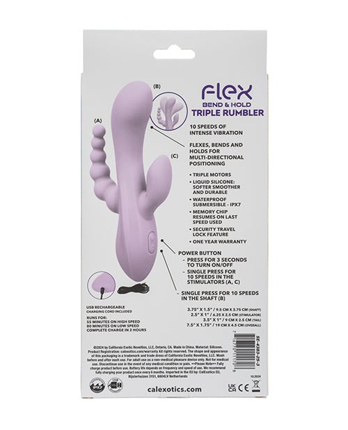 Flex Bend & Hold Triple Rumbler Triple Motor Massager - Purple | Shop Lowest Prices at fonlove.shop