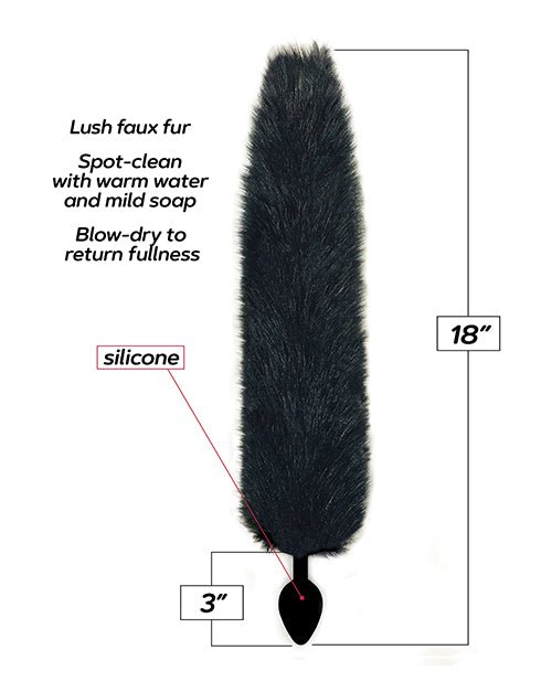 Foxy Fox Tail Silicone Butt Plug - Black | Shop Lowest Prices at fonlove.shop