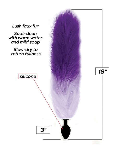 Foxy Fox Tail Silicone Butt Plug - Purple Gradient | Shop Lowest Prices at fonlove.shop