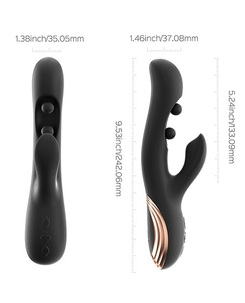 GEM Twin Balls Rabbit Vibrator - Black | Shop Lowest Prices at fonlove.shop