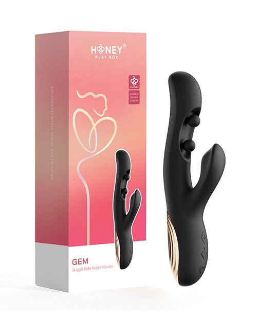 GEM Twin Balls Rabbit Vibrator - Black | Shop Lowest Prices at fonlove.shop
