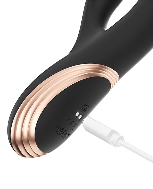 GEM Twin Balls Rabbit Vibrator - Black | Shop Lowest Prices at fonlove.shop