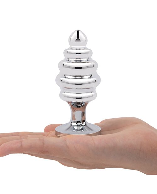 Gemsations 3 pc 2.95" & 3.25" & 3.7" Ripple Bling Bling Metal Butt Plug Training Set - Silver | Shop Lowest Prices at fonlove.shop