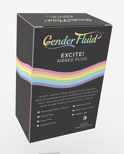 Gender Fluid Excite! Ribbed Plug - Silver | Shop Lowest Prices at fonlove.shop