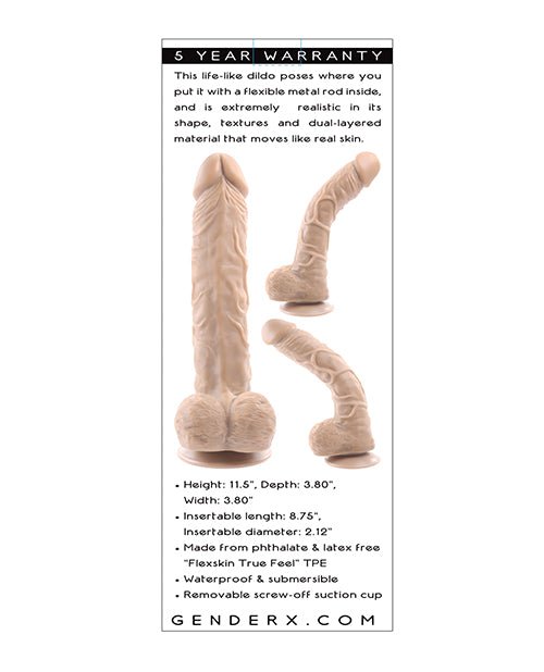 Gender X Flexskin Poseable True Feel 10" Dildo - Light | Shop Lowest Prices at fonlove.shop