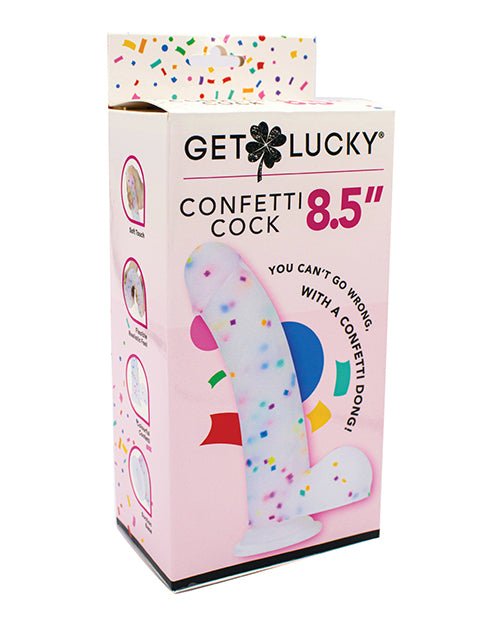 Get Lucky 8.5" Real Skin Confetti Cock - Multi Color | Shop Lowest Prices at fonlove.shop