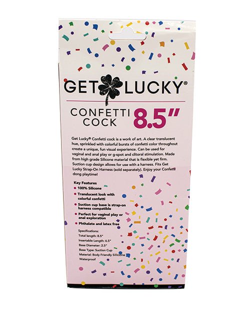 Get Lucky 8.5" Real Skin Confetti Cock - Multi Color | Shop Lowest Prices at fonlove.shop