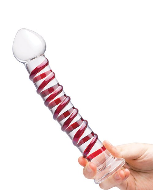 Glas 10" Mr. Swirly Dildo - Red | Shop Lowest Prices at fonlove.shop