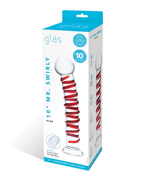 Glas 10" Mr. Swirly Dildo - Red | Shop Lowest Prices at fonlove.shop