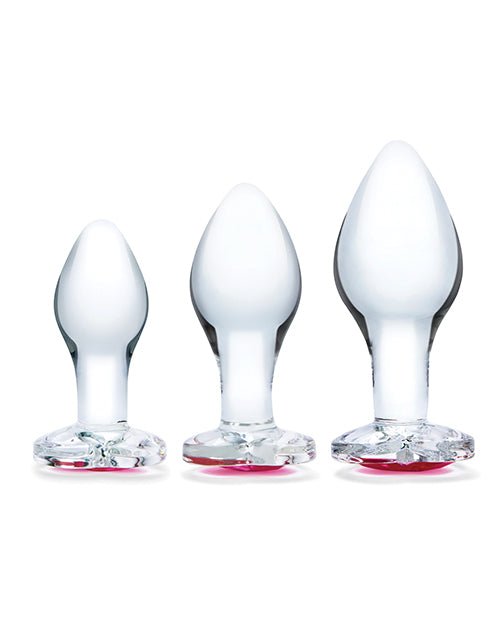 Glas 3 pc Heart Jewel Glass Anal Training Kit | Shop Lowest Prices at fonlove.shop