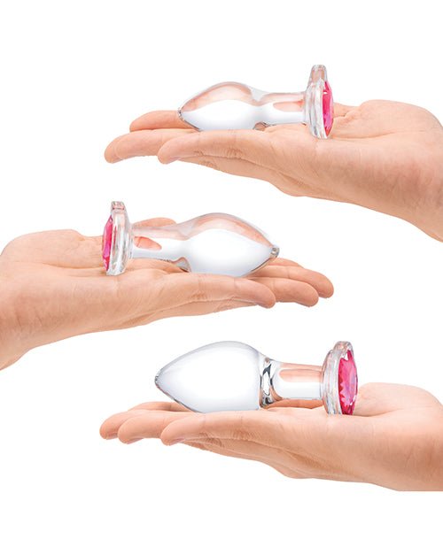 Glas 3 pc Heart Jewel Glass Anal Training Kit | Shop Lowest Prices at fonlove.shop