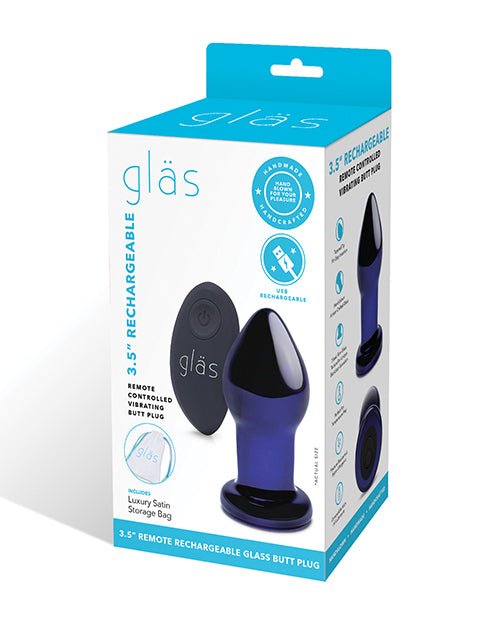 Glas 3.5" Rechargeable Vibrating Butt Plug - Blue | Shop Lowest Prices at fonlove.shop