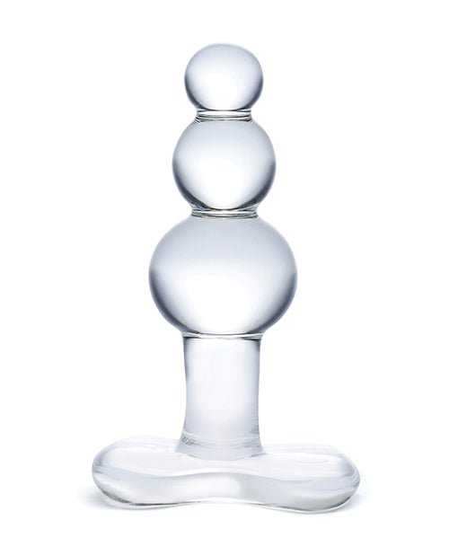 Glas 4" Beaded Glass Butt Plug w/Tapered Base - Clear | Shop Lowest Prices at fonlove.shop