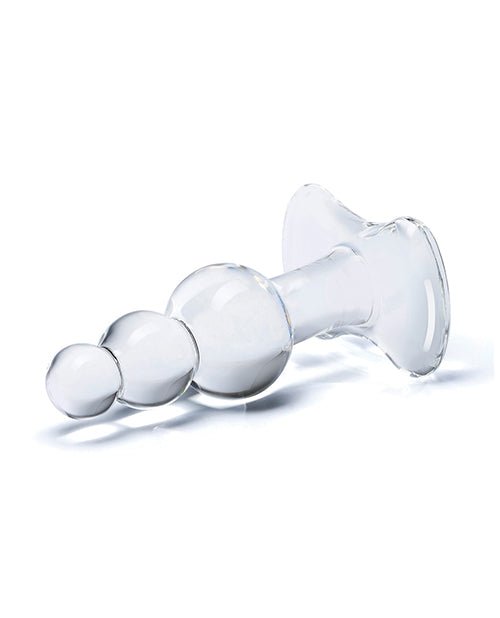 Glas 4" Beaded Glass Butt Plug w/Tapered Base - Clear | Shop Lowest Prices at fonlove.shop