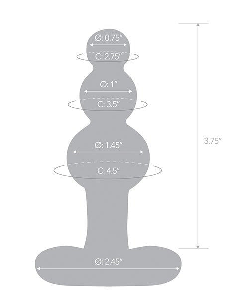 Glas 4" Beaded Glass Butt Plug w/Tapered Base - Clear | Shop Lowest Prices at fonlove.shop