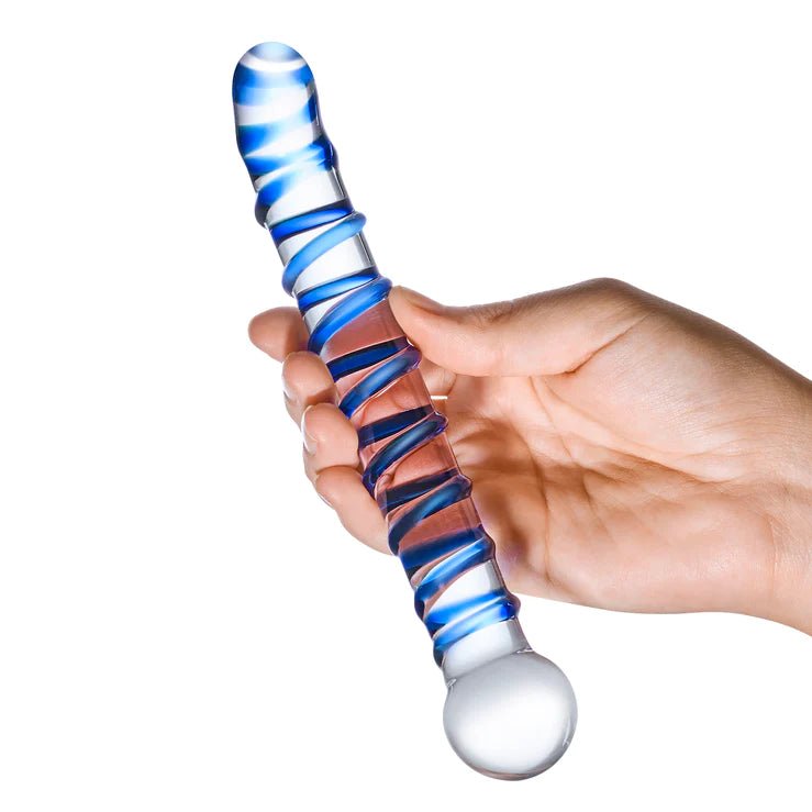 Glas Mr. Swirly 6.5" G - spot Glass Dildo | Shop Lowest Prices at fonlove.shop