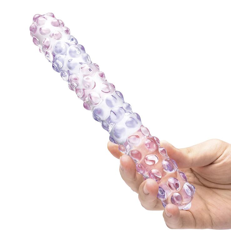 Glas Purple Rose Nubby Glass Dildo | Shop Lowest Prices at fonlove.shop