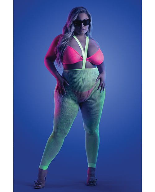 Glow Come Alive Suspender Stockings, Bralette & G - String Multi Color QN | Shop Lowest Prices at fonlove.shop