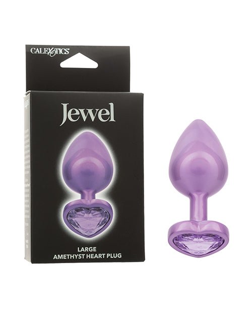Jewel Amethyst Heart Butt Plug - Large, Purple | Shop Lowest Prices at fonlove.shop