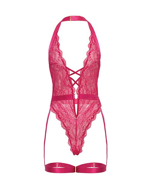 Kahlia Lace Halter Top Teddy - Pink Yarrow L/XL | Shop Lowest Prices at fonlove.shop