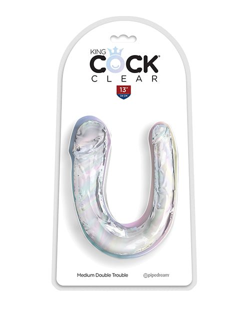 King Cock Clear Medium Double Trouble Dildo - Clear | Shop Lowest Prices at fonlove.shop