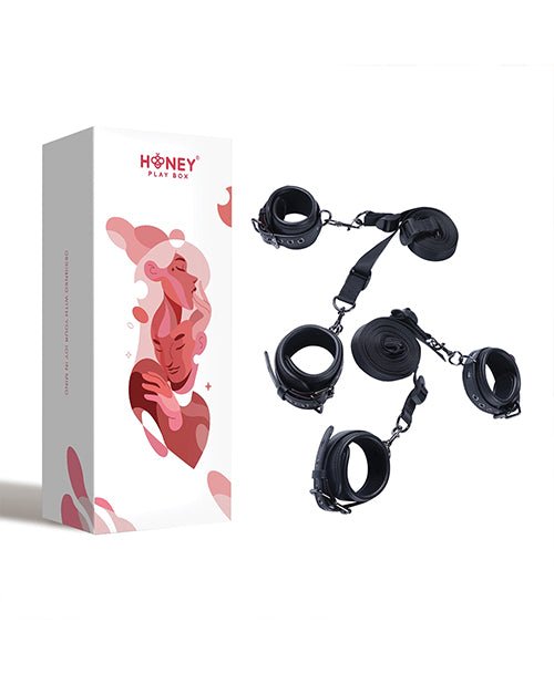 Kinky Play Box Luxury Bondage Bed Restraint Kit - Black | Shop Lowest Prices at fonlove.shop