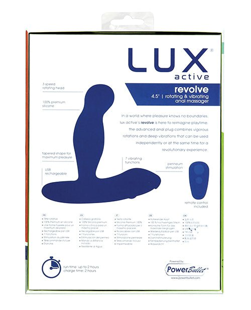 Lux Active Revolve 4.5" Rotating & Vibrating Anal Massager - Dark Blue | Shop Lowest Prices at fonlove.shop