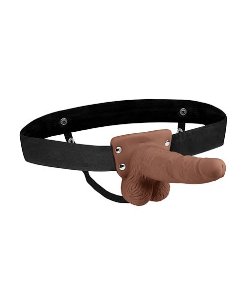 Lux Fetish 6" Rechargeable Strap On w/Balls - Brown | Shop Lowest Prices at fonlove.shop
