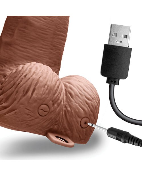 Lux Fetish 6" Rechargeable Strap On w/Balls - Brown | Shop Lowest Prices at fonlove.shop