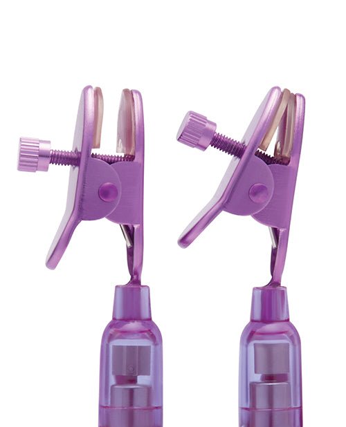 Lux Fetish Vibrating Nipple Clamps w/Wired Remote Control - Pink/Purple | Shop Lowest Prices at fonlove.shop