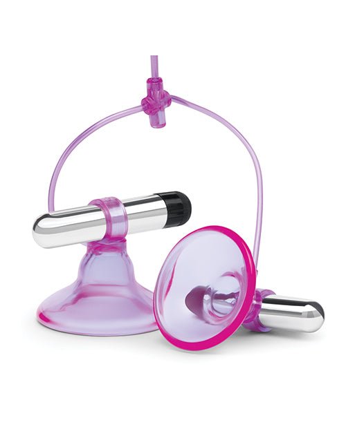 Lux Fetish Vibrating Nipple Suckers w/Quick Release - Pink/Purple | Shop Lowest Prices at fonlove.shop