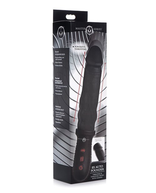 Master Series 8X Auto Pounder Vibrating & Thrusting Dildo w/Handle - Black | Shop Lowest Prices at fonlove.shop